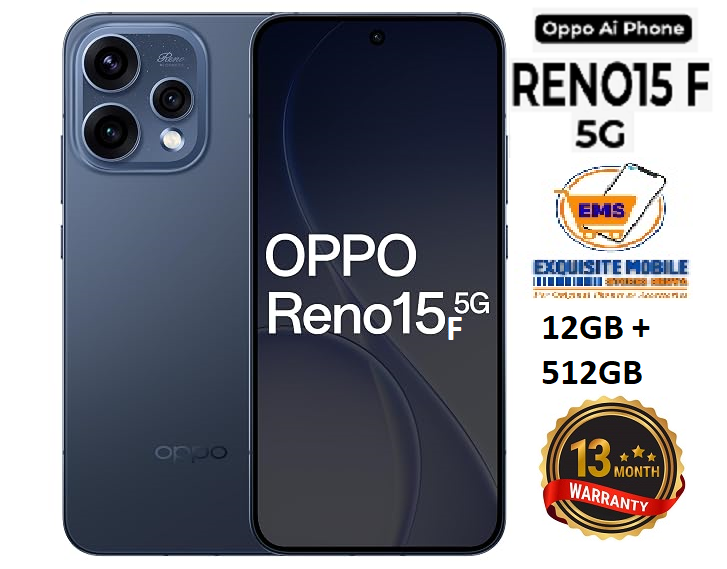 Oppo Reno 15F 5G 12GB RAM 512GB ROM 50MP Triple Camera 6.57 Inch 120Hz AMOLED Display Gorilla Glass Protection Smartphone Snapdragon 6 Gen 1 7000mAh Battery 80W Charging Phone 13MONTHS WARRANTY.