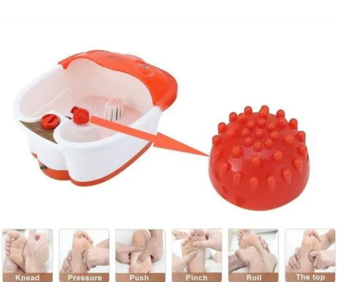 Portable Electric Pedicure Foot Bath Spa Massager Machine, It aims to promote blood circulation with its magnetic zone feature, helps to release muscle tension and improve skin condition.
