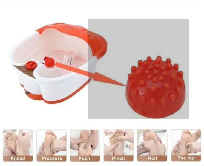Portable Electric Pedicure Foot Bath Spa Massager Machine, It aims to promote blood circulation with its magnetic zone feature, helps to release muscle tension and improve skin condition.
