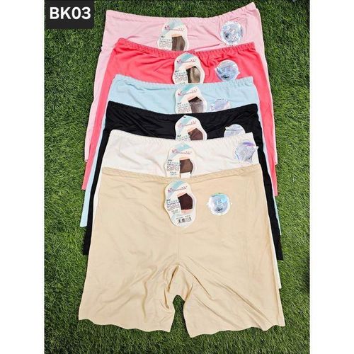 3 PACK LADIES IRRESISTIBLE SEAMLESS SILK LACE BIKERSHORT- SIZE 10-16