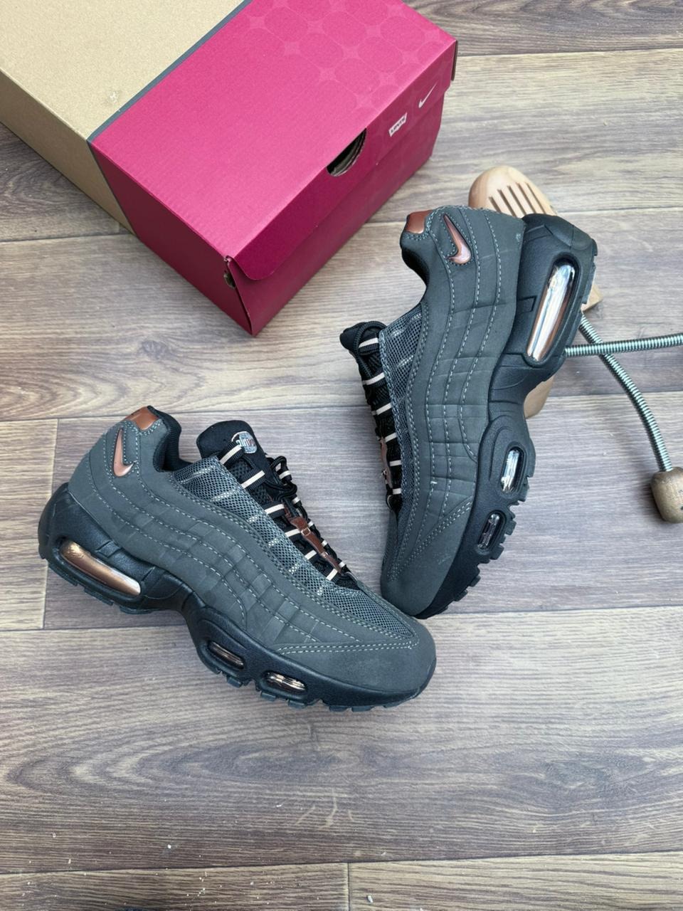 🔥  Air Max 95 Gray Sneakers – Men’s Cushioned Running Shoes, Streetwear Trainers, Comfortable Sports Shoes, Casual Fashion Sneakers with Air Sole Unit, (airforce 1, airmax 90, 97, tn, dn, jordan, )
