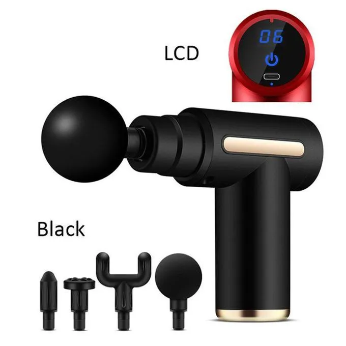 Electric Massage Gun Neck Back Body Massager Machine Portable Mini LCD Display Professional Fascia Gun Deep Relaxation Physiotherapy Muscle Pain Relief