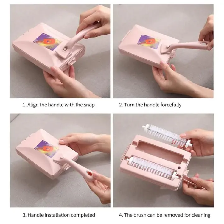 Multifunctional Sweeping Bed Brush Double Roller Type Electrostatic Carpet Floor Sweeper Brush Manual Crumb Cleaner Creative