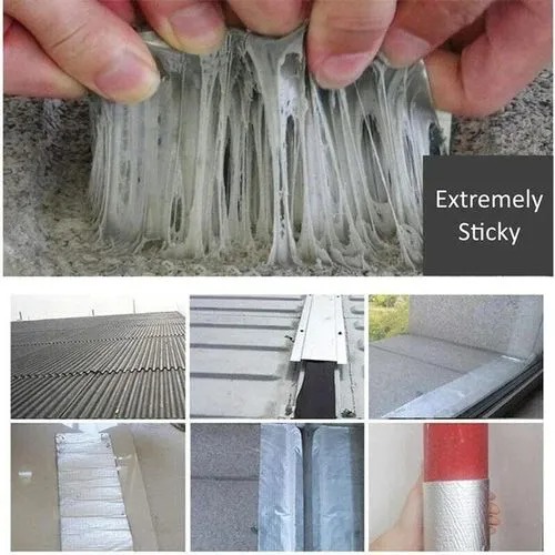 Aluminium Foil Tape Waterproof Adhesive Rubber Tape Butyl Tape Sealing Tape Repair Tape For Leakage Waterproofing Water Tank Roof Pipe Window Seal Leak Wall Crack Repair