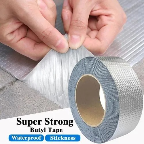 Aluminium Foil Tape Waterproof Adhesive Rubber Tape Butyl Tape Sealing Tape Repair Tape For Leakage Waterproofing Water Tank Roof Pipe Window Seal Leak Wall Crack Repair