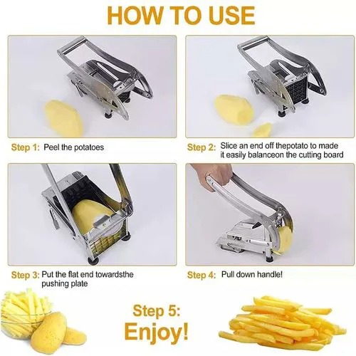 Potato Chipper Slicer Chip Cutter Chopper Maker French Fries Stainless Steel