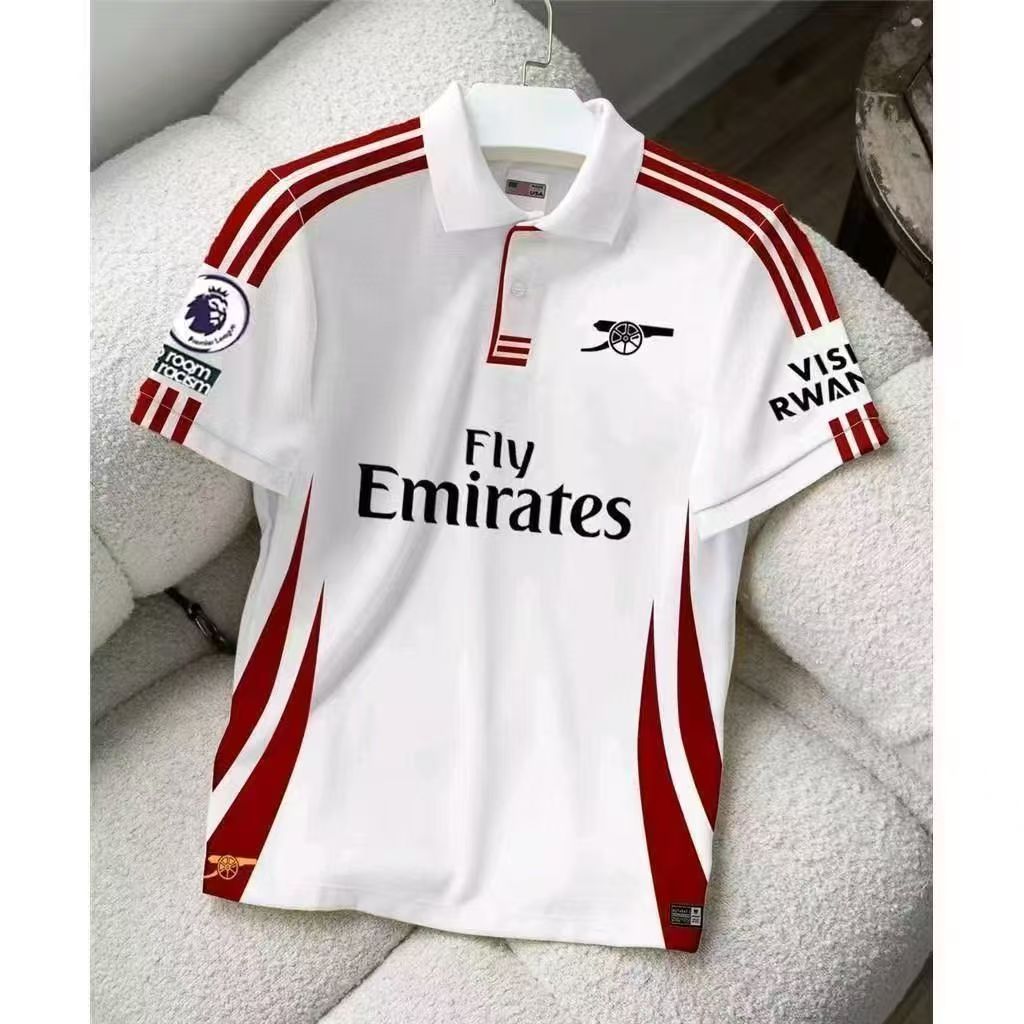 2026 Summer New Men's World Cup Football Apparel, Real Madrid Short Sleeve T-Shirt & Arsenal Soccer Polo Shirt, Collared Loose Casual Tops for Sports & Daily Wear