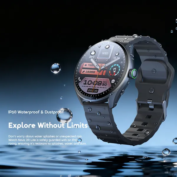 Oraimo Watch Nova 2R Lite 1.43" AMOLED 30-Day Standby Smart Watch, Wireless HD Calling, Blood Oxygen & Heart Rate Monitor, Built-In Fun Games, Cool 2.5D UI Interaction Stereoscopic Visuals.