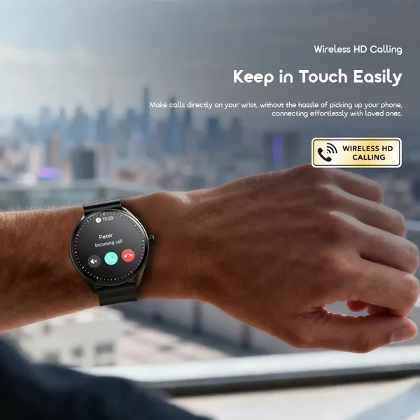 Oraimo Watch Nova 2R Lite 1.43" AMOLED 30-Day Standby Smart Watch, Wireless HD Calling, Blood Oxygen & Heart Rate Monitor, Built-In Fun Games, Cool 2.5D UI Interaction Stereoscopic Visuals.