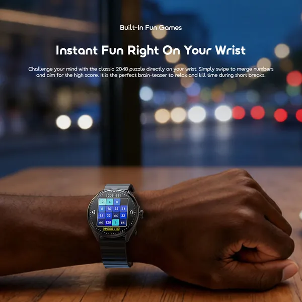 Oraimo Watch Nova 2R Lite 1.43" AMOLED 30-Day Standby Smart Watch, Wireless HD Calling, Blood Oxygen & Heart Rate Monitor, Built-In Fun Games, Cool 2.5D UI Interaction Stereoscopic Visuals.
