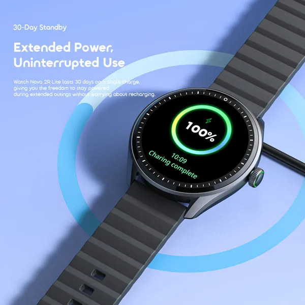 Oraimo Watch Nova 2R Lite 1.43" AMOLED 30-Day Standby Smart Watch, Wireless HD Calling, Blood Oxygen & Heart Rate Monitor, Built-In Fun Games, Cool 2.5D UI Interaction Stereoscopic Visuals.
