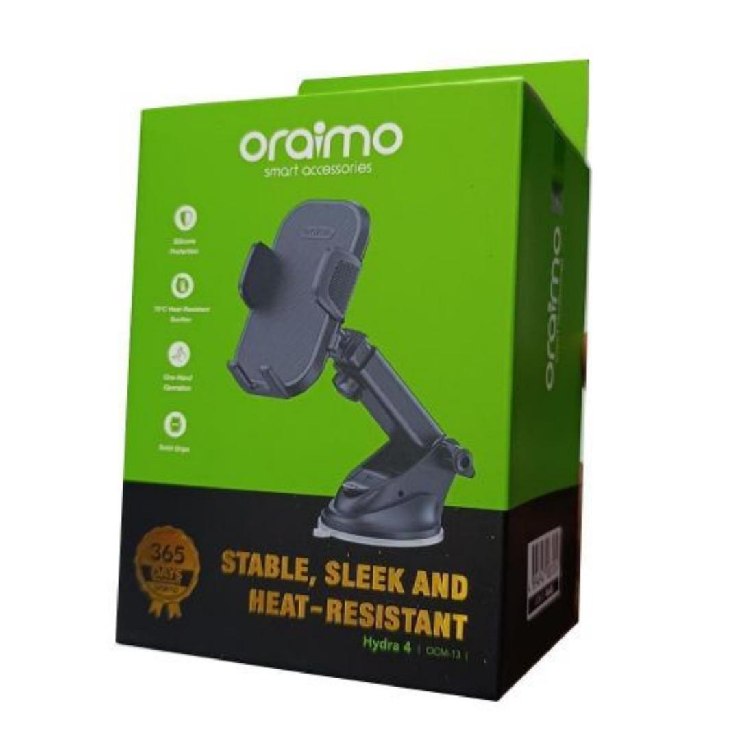 oraimo Hydra 4 Super Suction Flexible Car Mount,Silicone Protection,360° Flexible Gooseneck with a sleek and durable build