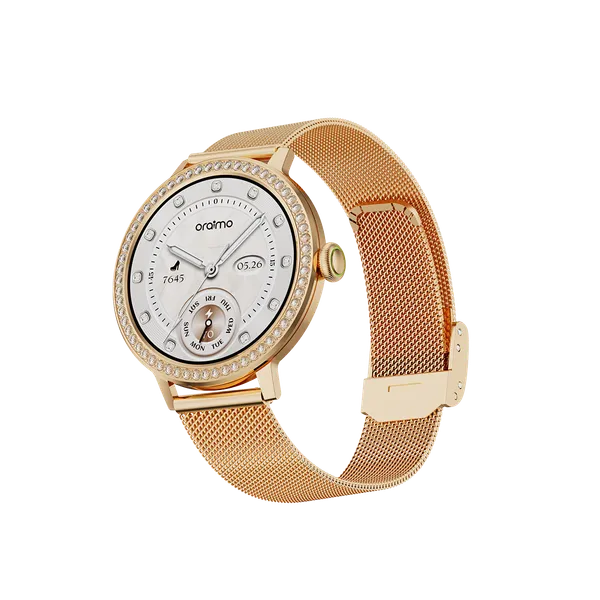 Oraimo Watch Muse 2 1.32" AMOLED Diamond Appearance Smart Watch, Magnetic Charge, Wireless HD Calling, 24-Hour Health & Sleep Aid,IP68 Waterproof & Dustproof.