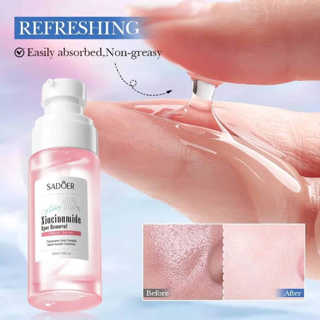 2 in 1, SADOER  Niacinamide Spot Removal Repair Serum + 10% Niacinamide Spot Removal Repair Face Cream with Tranexamic Acid, Ceramide and Alpha Arbutin Like Vitamin C Lightening Pigmentation,Whitening