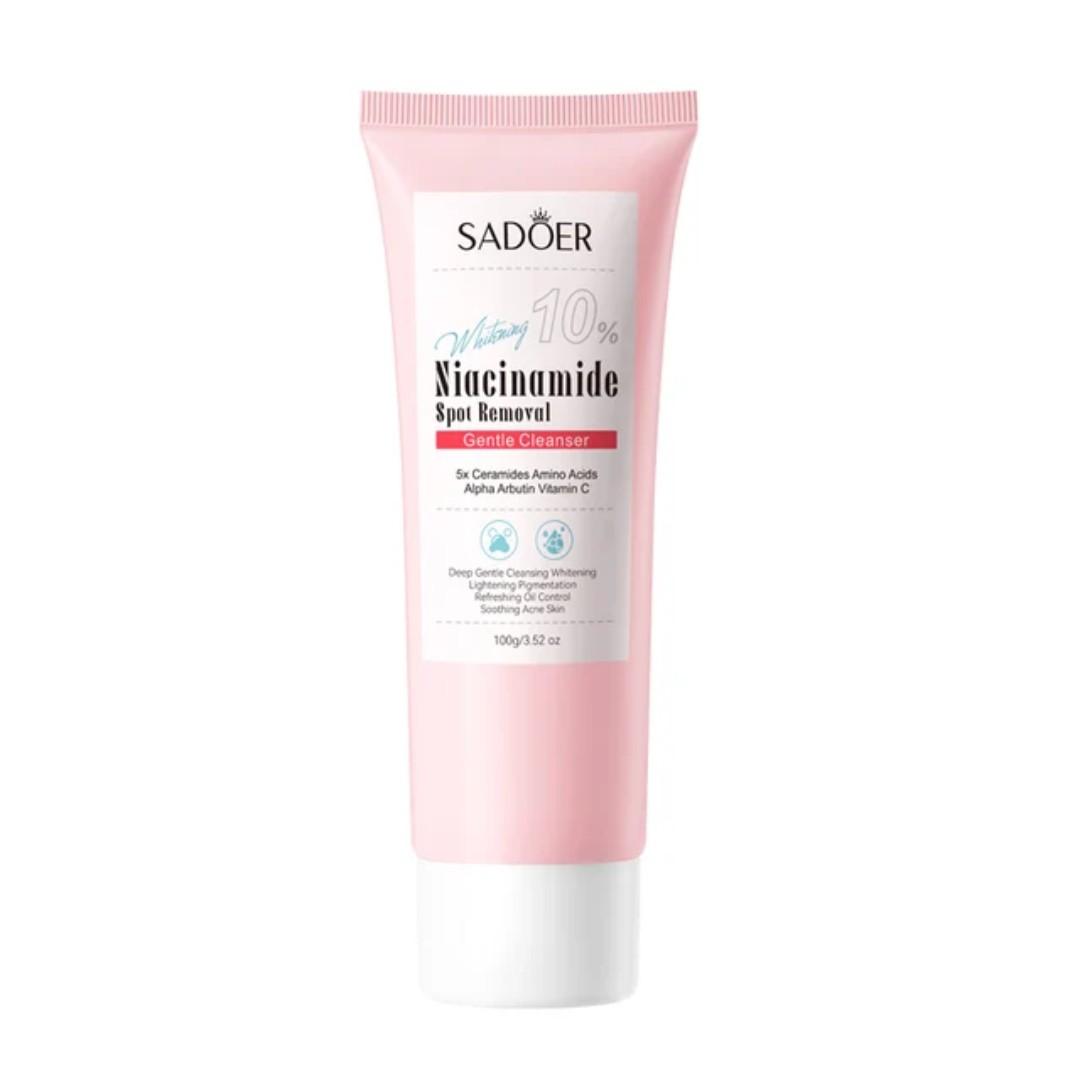 2 in 1, SADOER Niacinamide Spot Removal Repair Serum + 10% Niacinamide Spot Removal Gentle  Cleanser with Vitamin C Tranexamic Acid, Ceramide and Alpha Arbutin for Whitening Lightening Pigmentation,