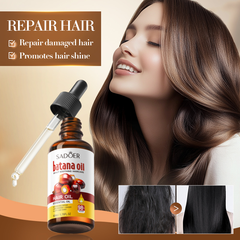 SADOER Batana Oil, 2 in 1 Batana Hair Oil Dense Hair Essential Oil + Batana Oil Hair Spray, For Hair Growth, Smoothing, Repair Hair Damage