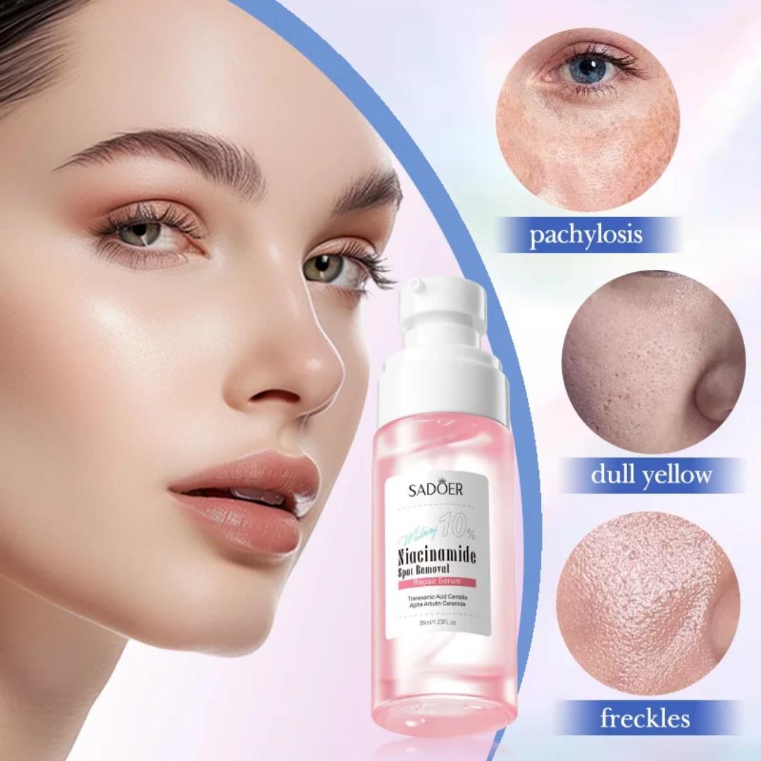 2 in 1, SADOER  Niacinamide Spot Removal Repair Serum + 10% Niacinamide Spot Removal Repair Face Cream with Tranexamic Acid, Ceramide and Alpha Arbutin Like Vitamin C Lightening Pigmentation,Whitening