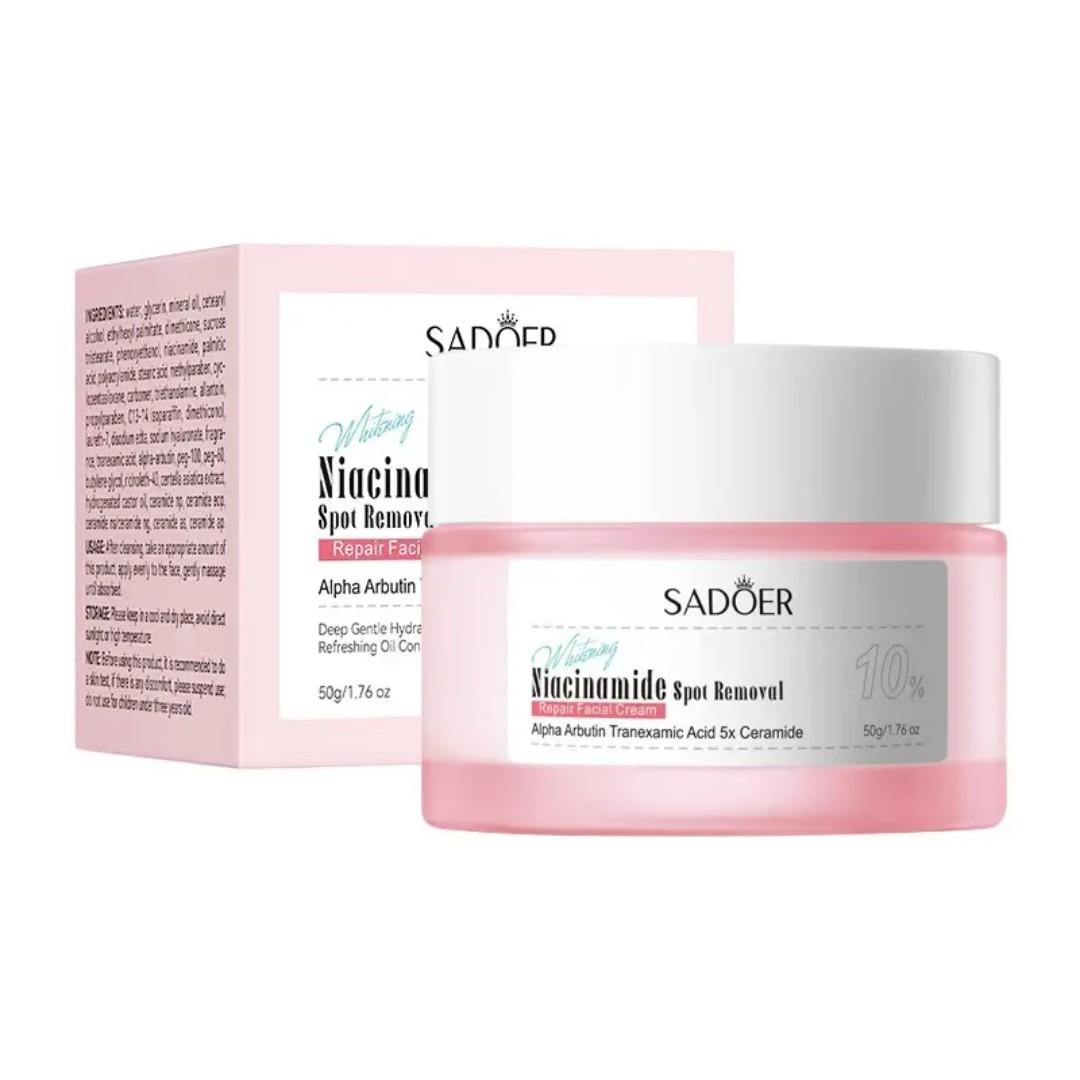 2 in 1, SADOER  Niacinamide Spot Removal Repair Serum + 10% Niacinamide Spot Removal Repair Face Cream with Tranexamic Acid, Ceramide and Alpha Arbutin Like Vitamin C Lightening Pigmentation,Whitening