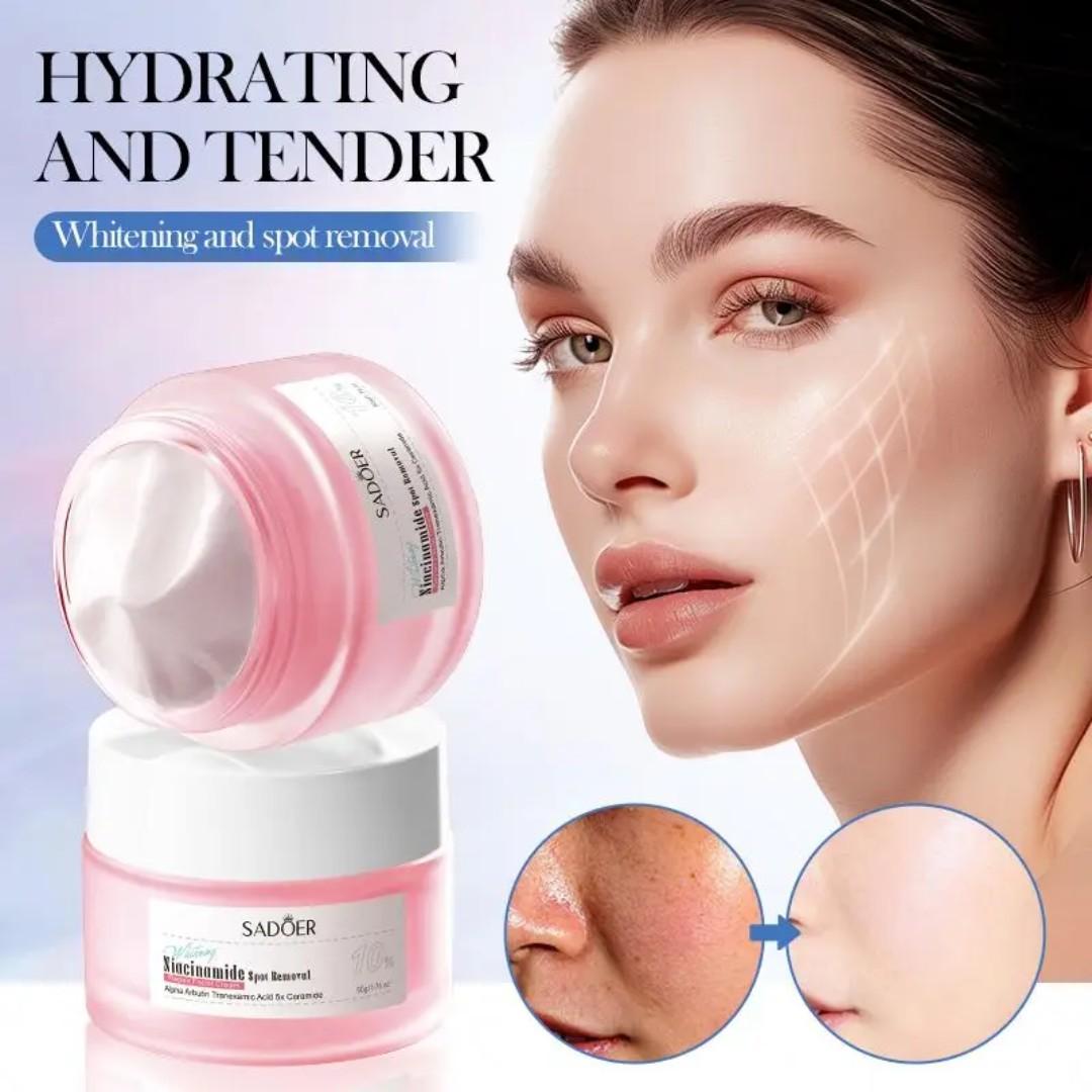 2 in 1, SADOER  Niacinamide Spot Removal Repair Serum + 10% Niacinamide Spot Removal Repair Face Cream with Tranexamic Acid, Ceramide and Alpha Arbutin Like Vitamin C Lightening Pigmentation,Whitening