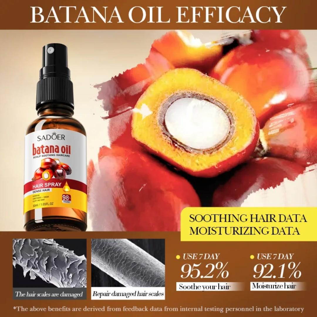 SADOER Batana Oil 3 in 1 Set, Batana Oil Essential Oil + Batana Oil  Dense Hair Oil + Batana Oil Hair Spray for Hair Repair, Hair Nourishment, Prevent Split Ends