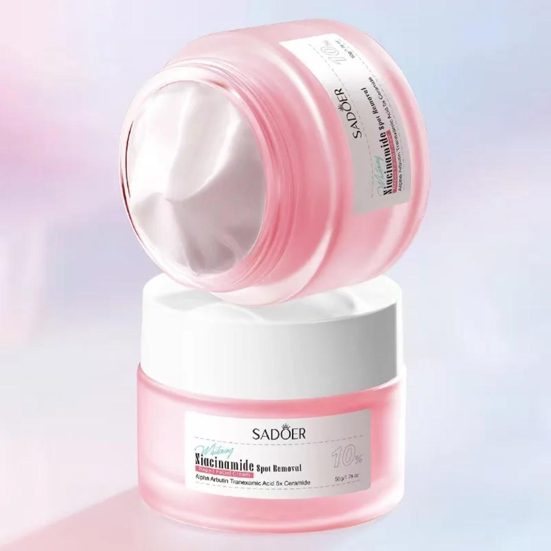 2 in 1, SADOER  Niacinamide Spot Removal Repair Serum + 10% Niacinamide Spot Removal Repair Face Cream with Tranexamic Acid, Ceramide and Alpha Arbutin Like Vitamin C Lightening Pigmentation,Whitening