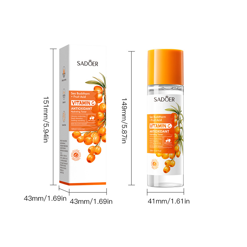 Sadoer 5 in 1 Set, 3%  Salicylic Acid Acne Repair Cream + Amino Acid Gentle Cleanser + Sea Buckthorn Vitamin C Face Toner + Acne Repair Serum + Sunscreen SPF 50, Acne Repair, Soothing, Repair