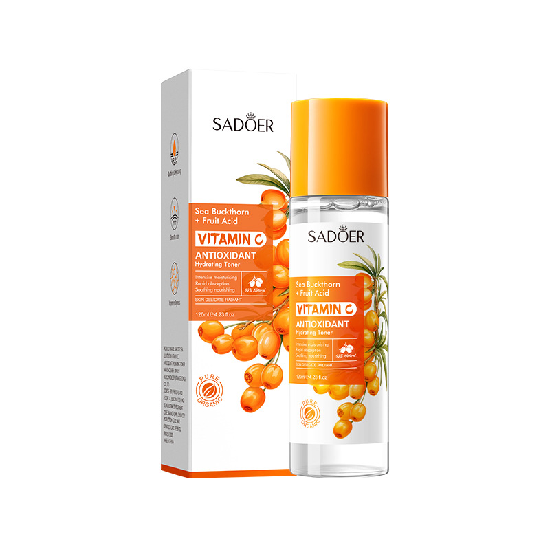 Sadoer 5 in 1 Set, 3%  Salicylic Acid Acne Repair Cream + Amino Acid Gentle Cleanser + Sea Buckthorn Vitamin C Face Toner + Acne Repair Serum + Sunscreen SPF 50, Acne Repair, Soothing, Repair