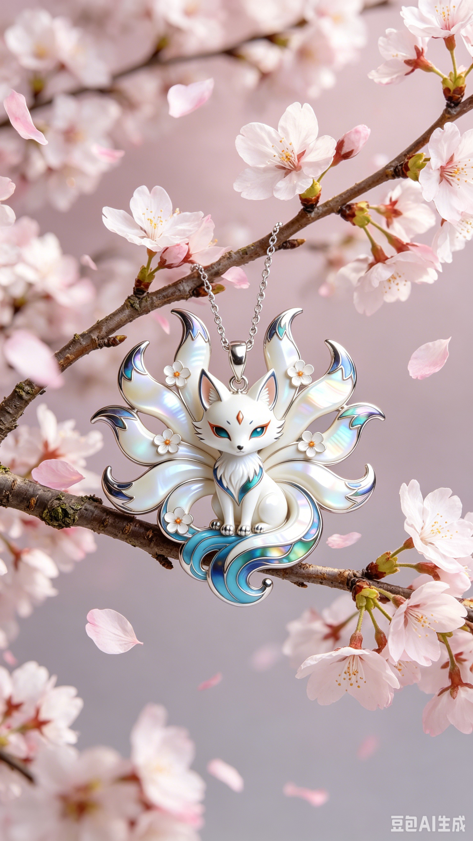 Lucky Nine-Tailed Fox Necklace for Women – Cute Enamel Fox Charm | Symbol of Love & Wisdom | Perfect Birthday & Anniversary Gift for Girlfriend,Blue & White Statement Necklace,Zawadi ya Kike ya Kipeke
