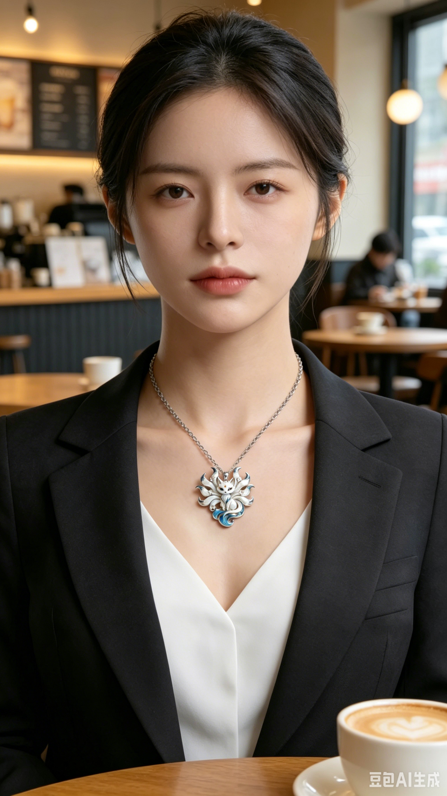 Lucky Nine-Tailed Fox Necklace for Women – Cute Enamel Fox Charm | Symbol of Love & Wisdom | Perfect Birthday & Anniversary Gift for Girlfriend,Blue & White Statement Necklace,Zawadi ya Kike ya Kipeke