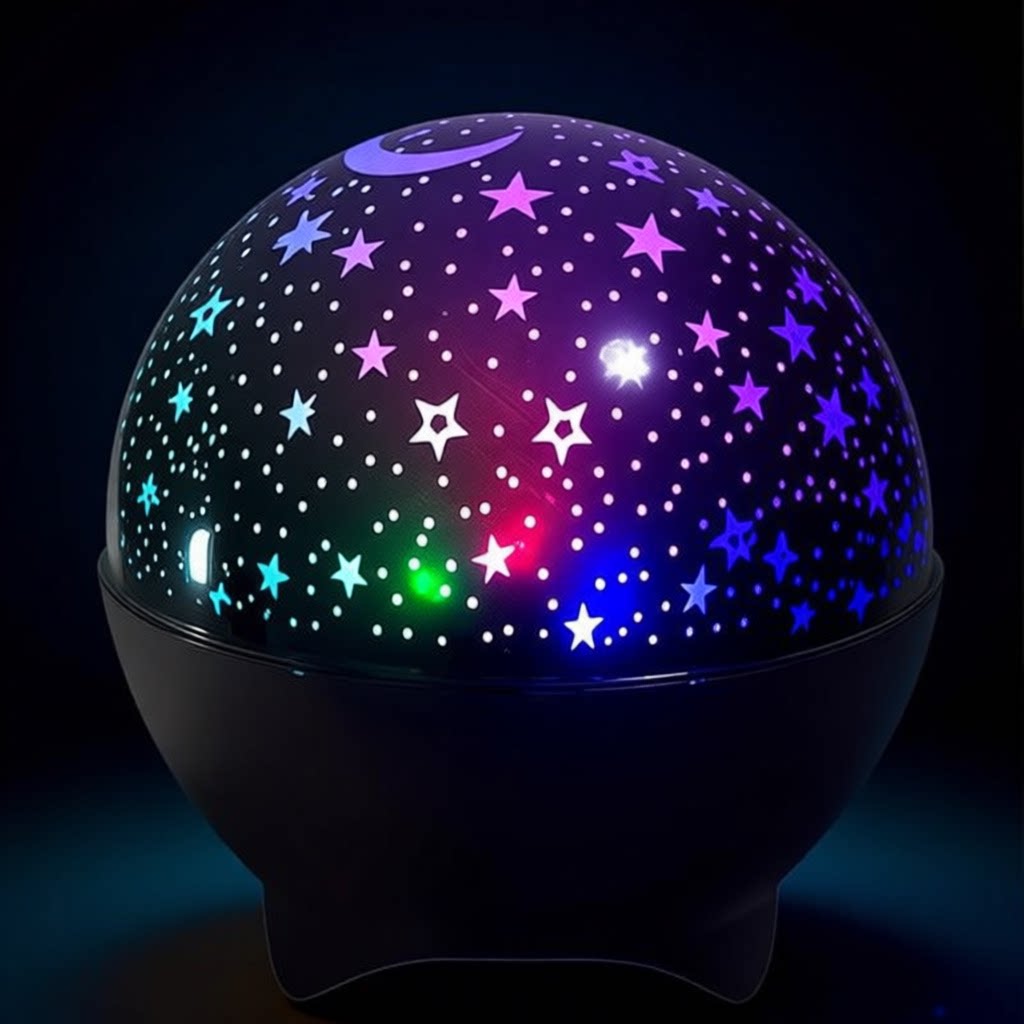Sound Activated Star Moon Projector Light – USB Powered RGB Night Lamp for Kids Bedroom, Music Sync Flashing Effect | Taa ya Watoto ya Nyota na Mwezi (Star & Moon Kids Light)