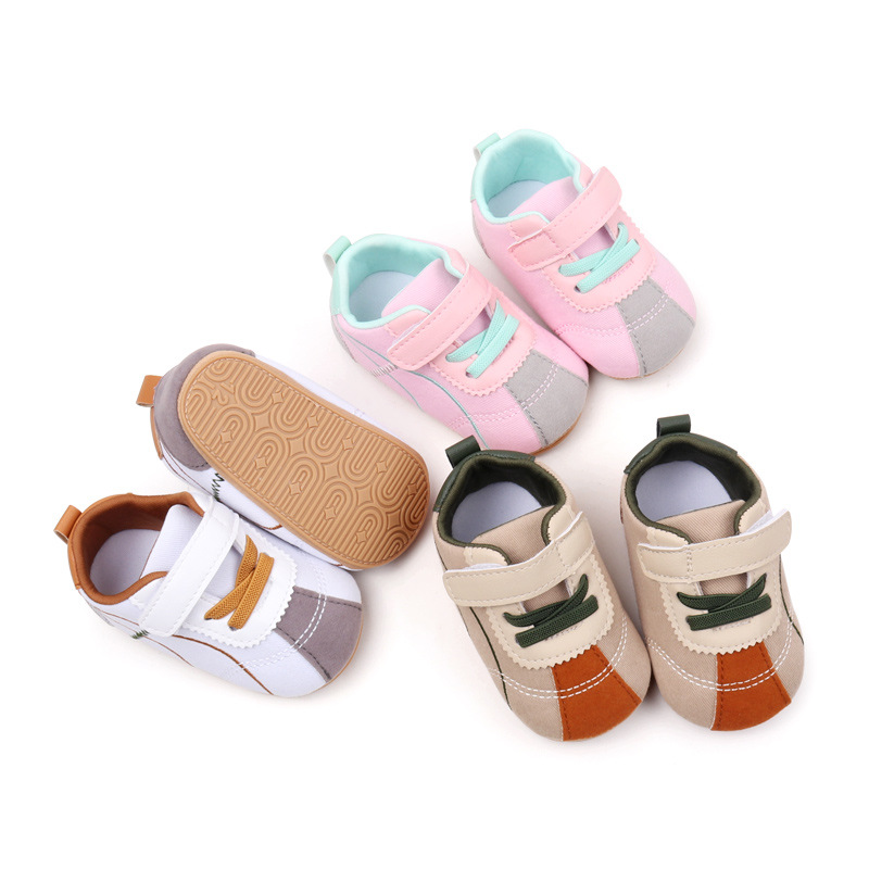 Toddler Baby Girl Boys Sneakers Casual Contrast Color Soft Sole Baby Flats Breathable Walking Shoes for Newborn Infants