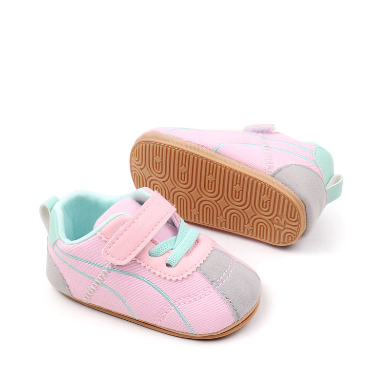 Toddler Baby Girl Boys Sneakers Casual Contrast Color Soft Sole Baby Flats Breathable Walking Shoes for Newborn Infants
