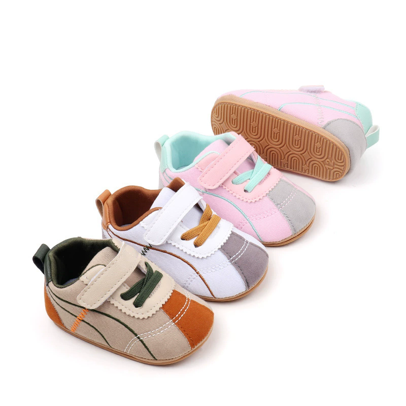 Toddler Baby Girl Boys Sneakers Casual Contrast Color Soft Sole Baby Flats Breathable Walking Shoes for Newborn Infants