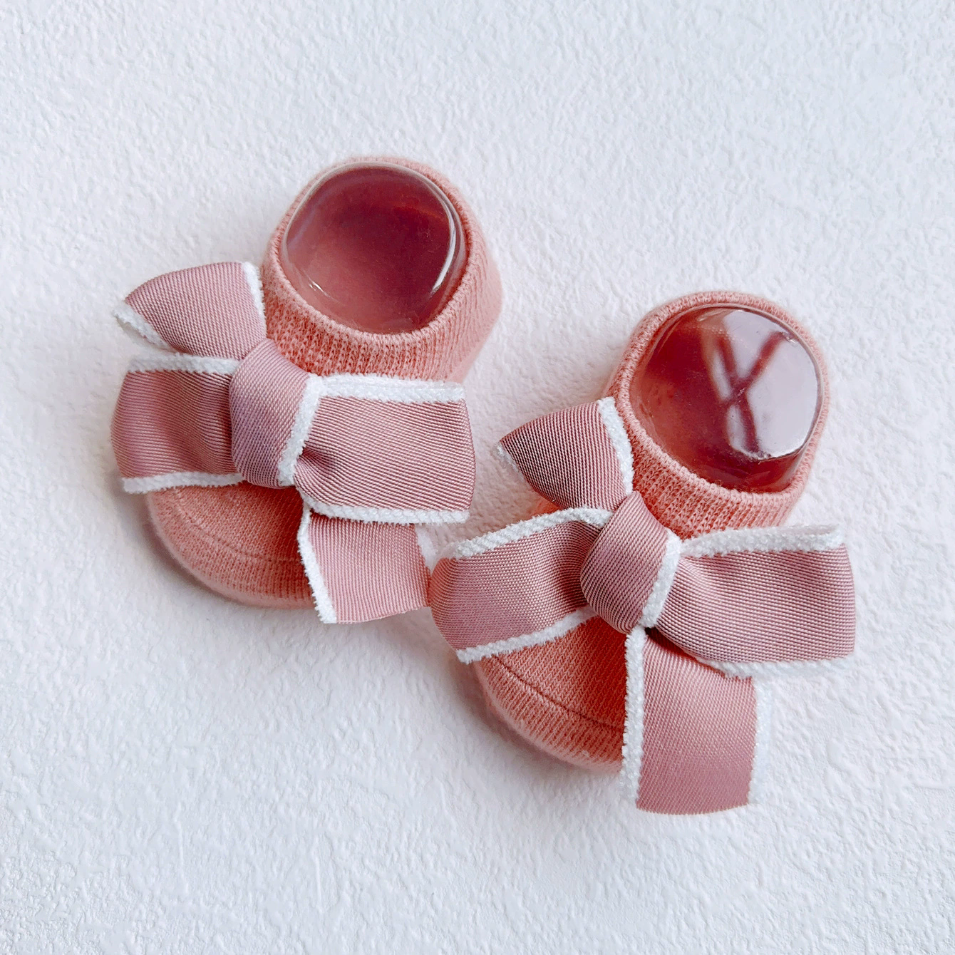 Cute Bowknot Baby Socks Soft Cotton Newborn Girl Short Socks With Rubber Soles Anti Slip Solid Color Kids Toddler Floor Socks