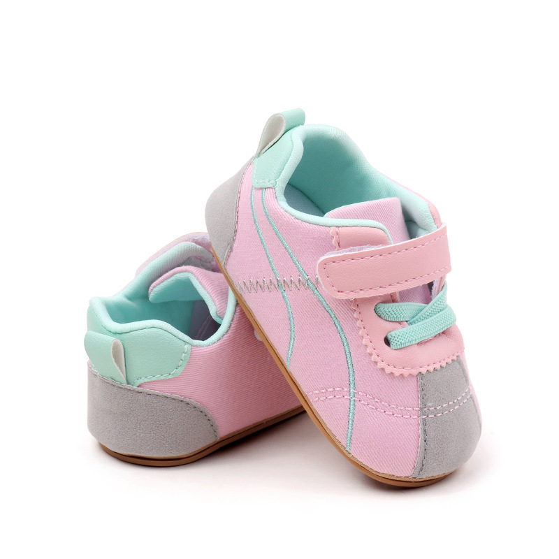 Toddler Baby Girl Boys Sneakers Casual Contrast Color Soft Sole Baby Flats Breathable Walking Shoes for Newborn Infants