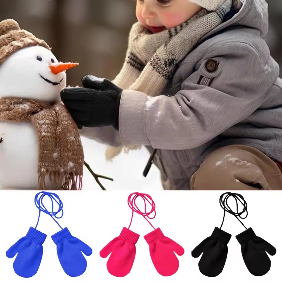Kids Gloves Knitted Children Winter Warm Gloves Baby Girls Baby Boys Toddler Knitted Acrylic Gloves Warm Kids Gloves 1Paies