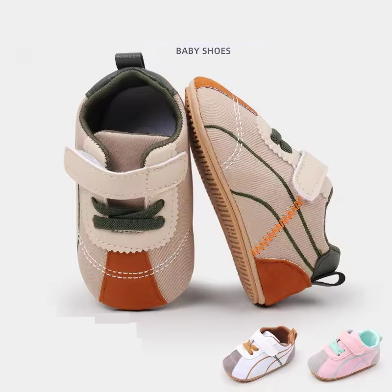 Toddler Baby Girl Boys Sneakers Casual Contrast Color Soft Sole Baby Flats Breathable Walking Shoes for Newborn Infants