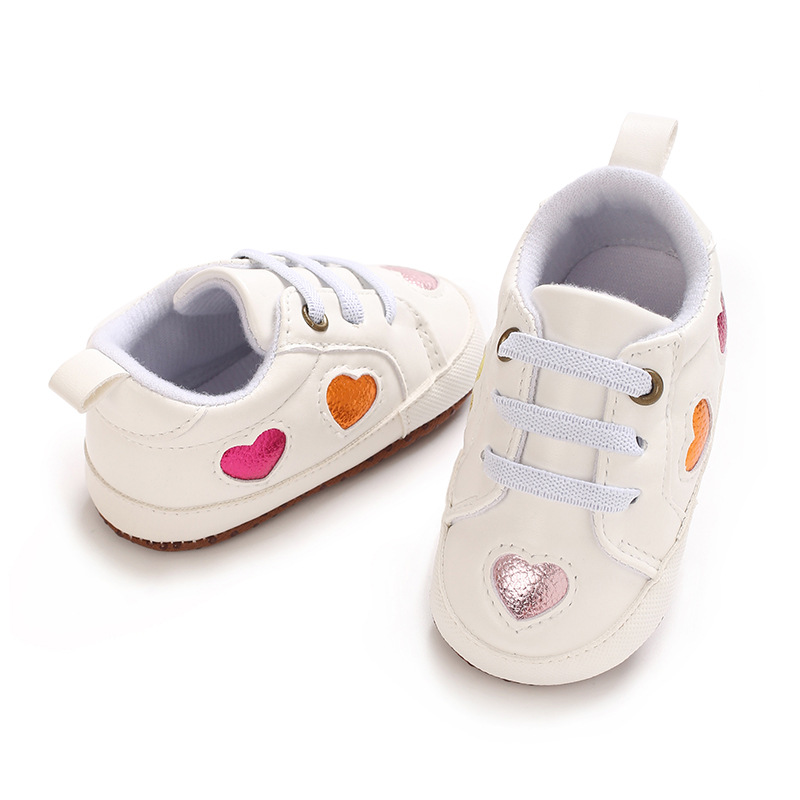 2026 Newborn Baby Shoes Boy Girl Classical Sport Soft Sole PU Multi-Color First Walker Casual Sneakers White Baptism Shoes