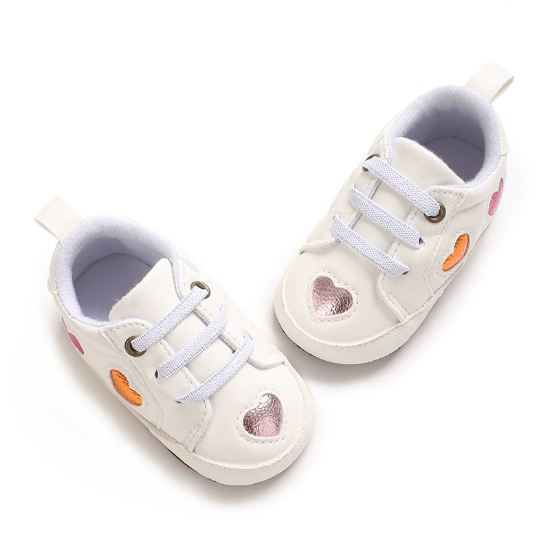 2026 Newborn Baby Shoes Boy Girl Classical Sport Soft Sole PU Multi-Color First Walker Casual Sneakers White Baptism Shoes