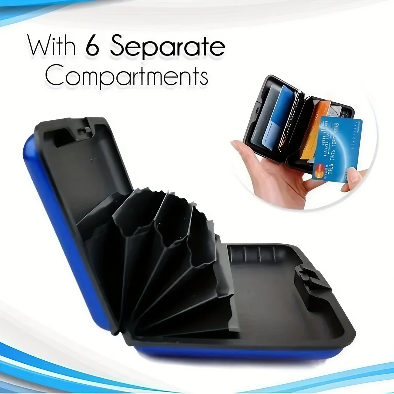 A Single Piece Of RFID Shielded Credit Card Protector, Aluminum Business Card Holder With 6 Slots, Golden ID Card Wallet, Secure C-28