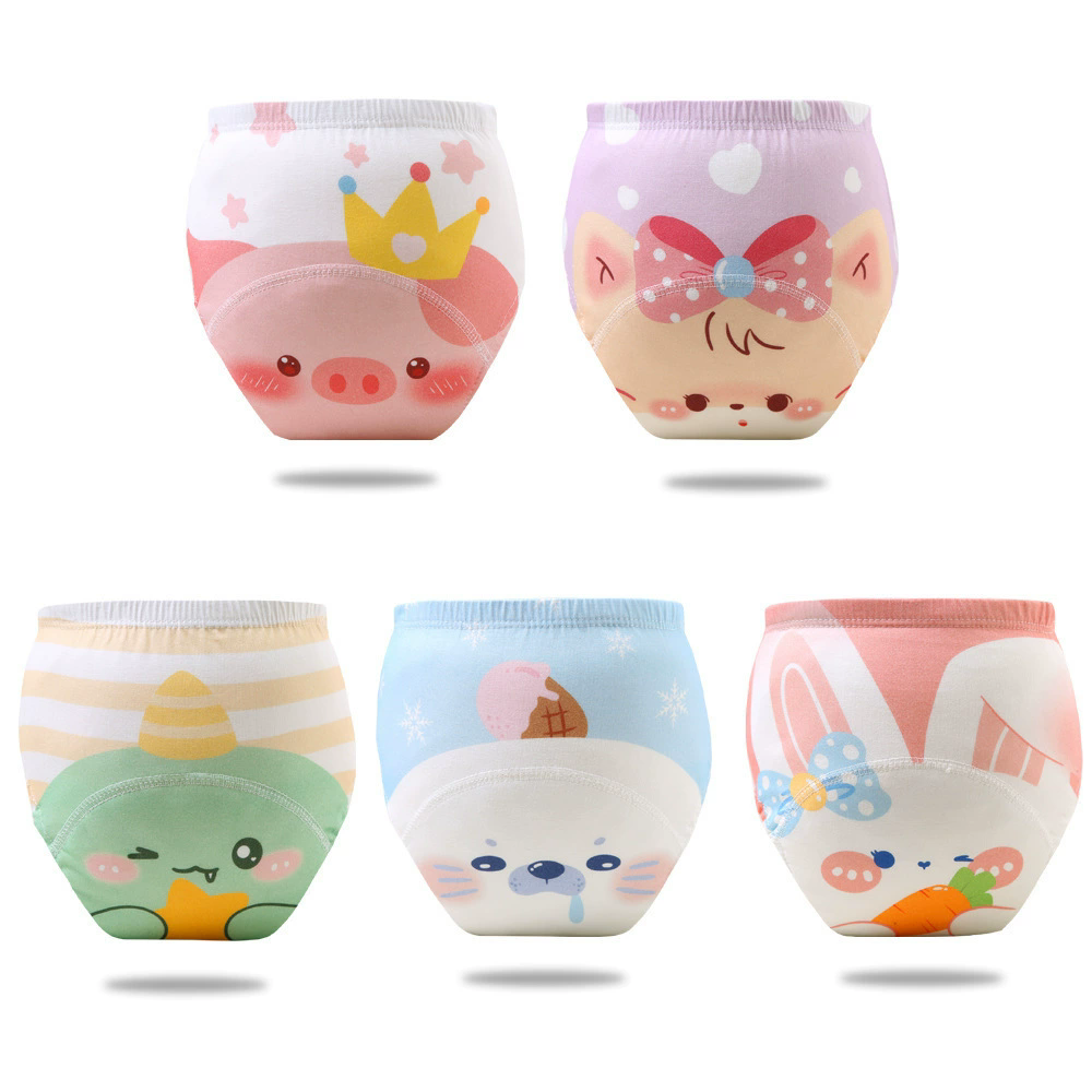 Baby Waterproof Diapers Pee Shorts Underwears Reusable Soft Ecological Cotton Toddler Potty Training Pants For Boys Girls（Note: The link is divided into 4-pack and 2-pack packages）