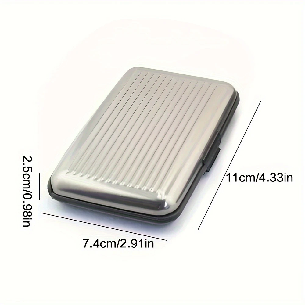A Single Piece Of RFID Shielded Credit Card Protector, Aluminum Business Card Holder With 6 Slots, Golden ID Card Wallet, Secure C-28