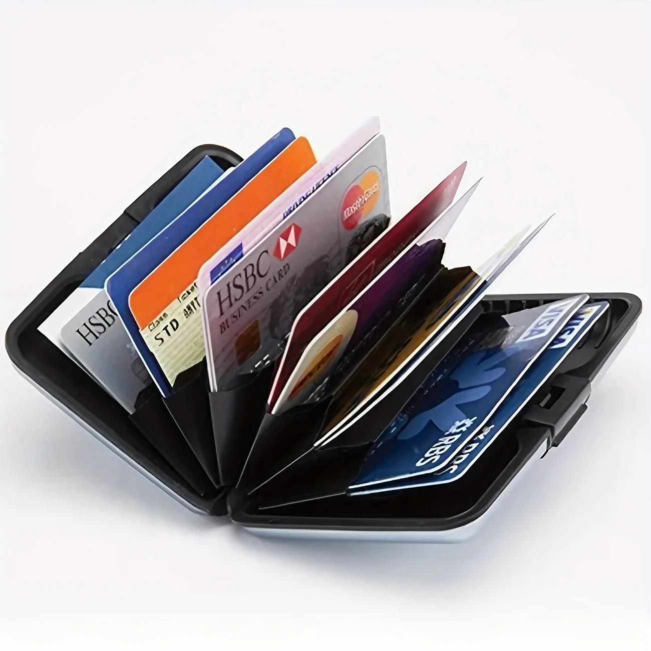 A Single Piece Of RFID Shielded Credit Card Protector, Aluminum Business Card Holder With 6 Slots, Golden ID Card Wallet, Secure C-28