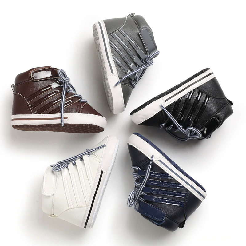New 0-18M Baby Shoes Boy Newborn Infant Toddler Casual Comfor Cotton Sole Anti-slip PU Leather First Walkers Crawl Crib Shoes