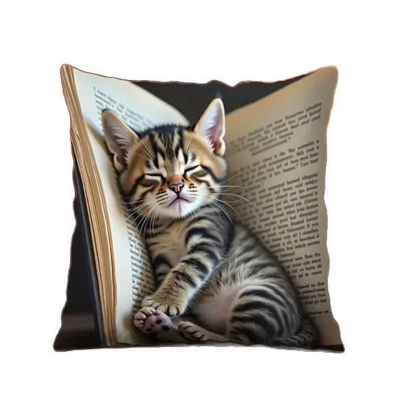 1PC   Sofa Cat Pillow Cover, Single-Sided Print for Easter, No Pillow Insert, Perfect for Any Living Room,Sofa Decor Style