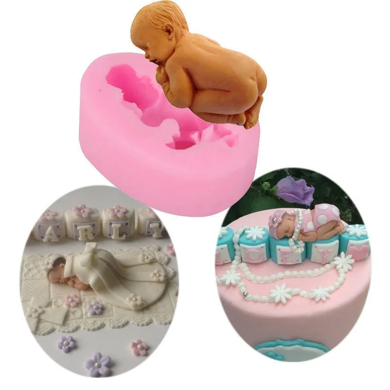 3D Silicone Baby Fondant Mold For Cake Decorating