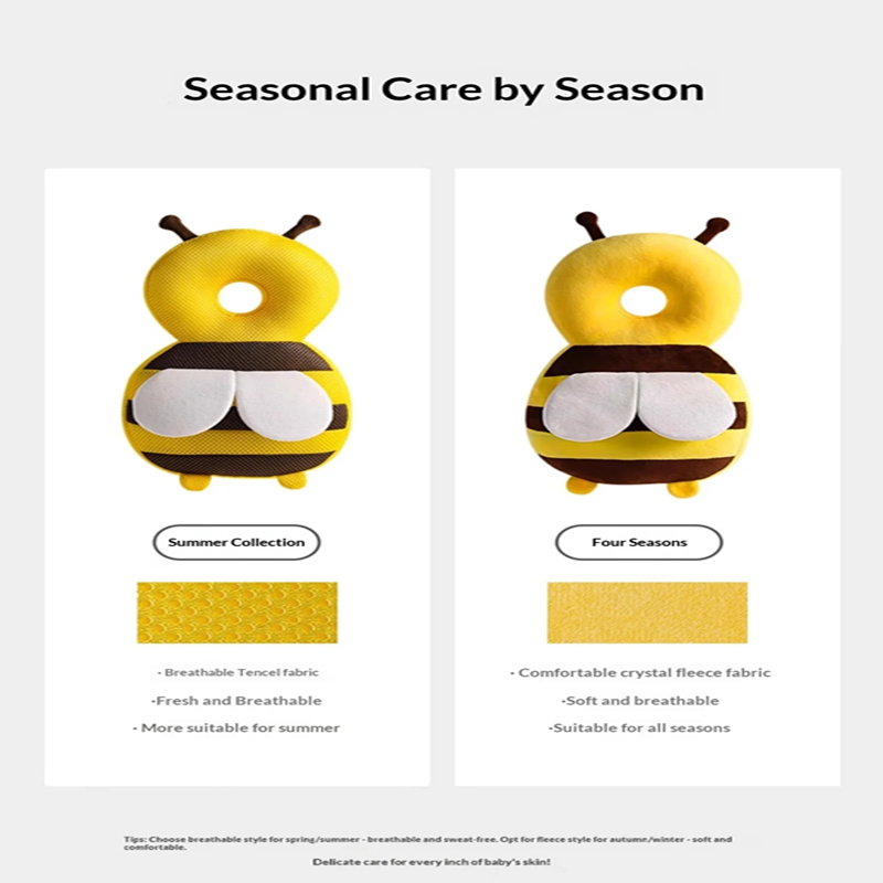Head Back Protector Baby Protect Pillow Learn Walk Headgear Prevent Injured Safety Pad prevention Fall Cartoon Bee Kids Pillows