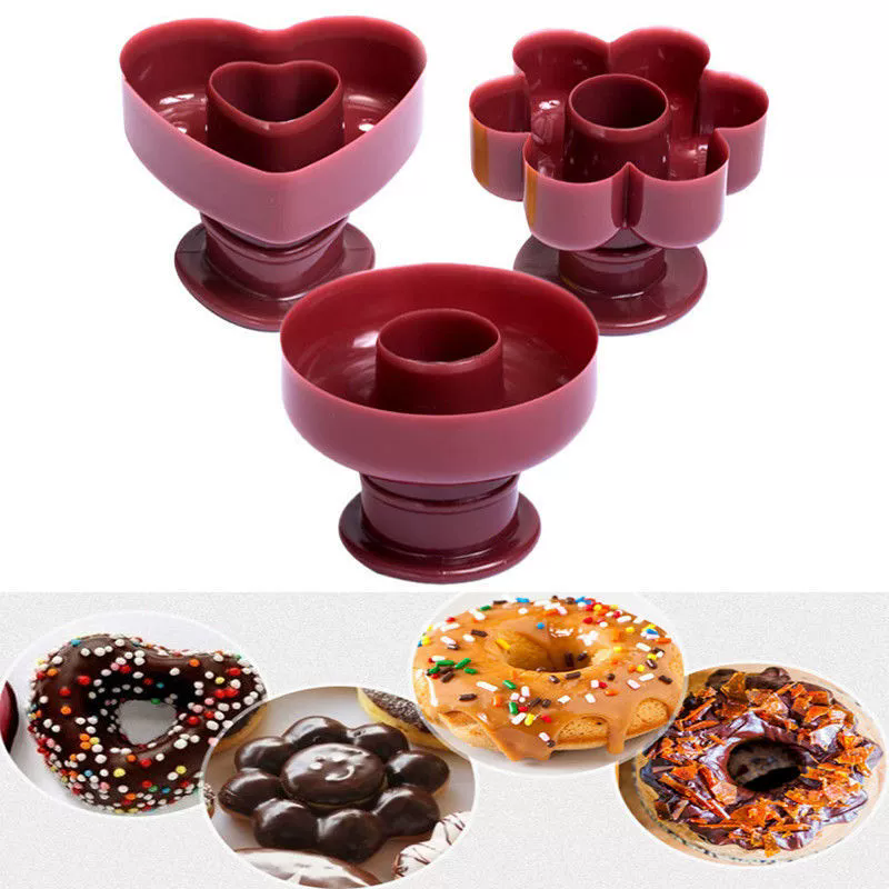 3 pcs processed doughnut cookie mold bread mold baking cake mold DIY tool round cookie mold