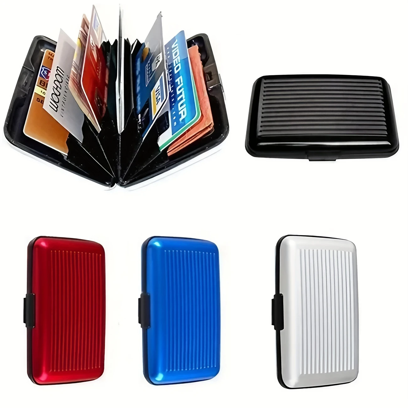 A Single Piece Of RFID Shielded Credit Card Protector, Aluminum Business Card Holder With 6 Slots, Golden ID Card Wallet, Secure C-28