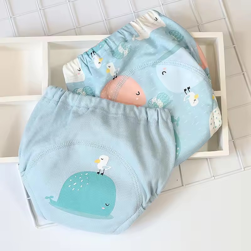 Baby Waterproof Diapers Pee Shorts Underwears Reusable Soft Ecological Cotton Toddler Potty Training Pants For Boys Girls（Note: The link is divided into 4-pack and 2-pack packages）